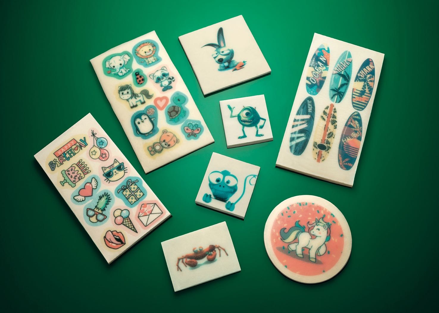 Examples of direct food printing with edible inks